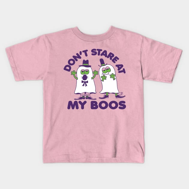 DON'T STARE AT BOOS Kids T-Shirt by toddgoldmanart